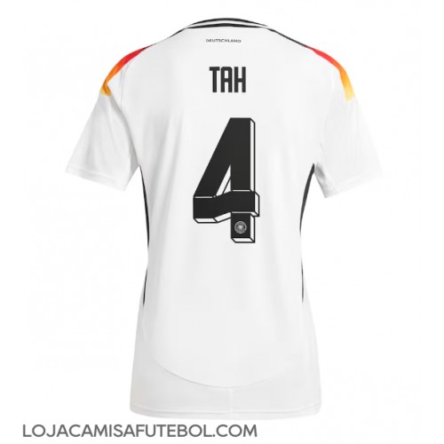 Camisa de Futebol Alemanha Jonathan Tah #4 Equipamento Principal Mulheres Europeu 2024 Manga Curta